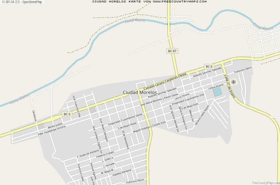 Karte Von Ciudad Morelos Mexiko
