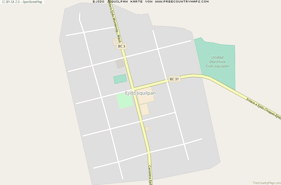Karte Von Ejido Jiquilpan Mexiko