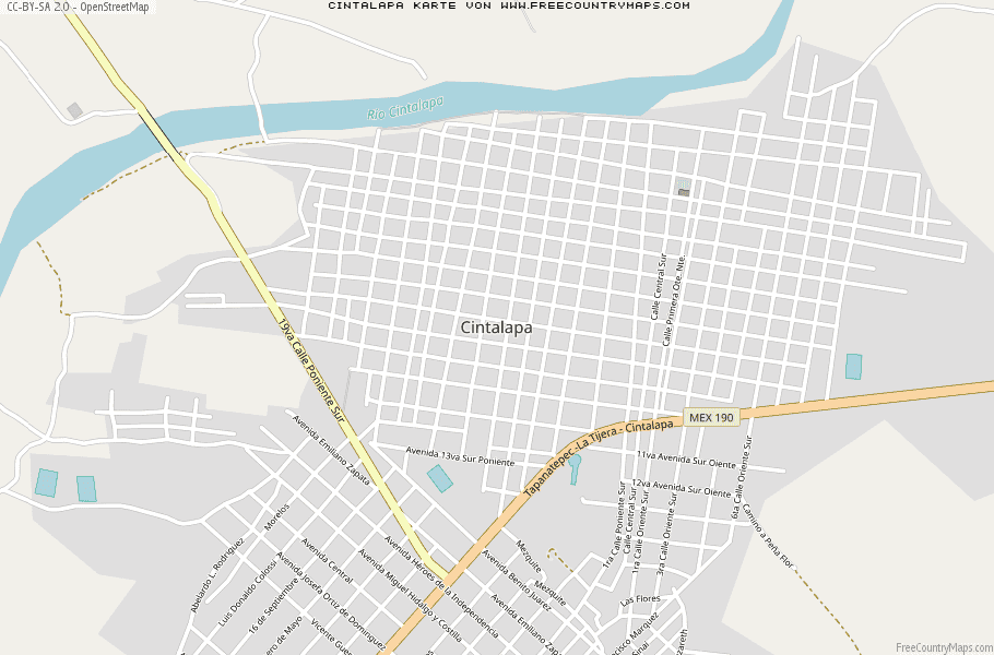 Karte Von Cintalapa Mexiko