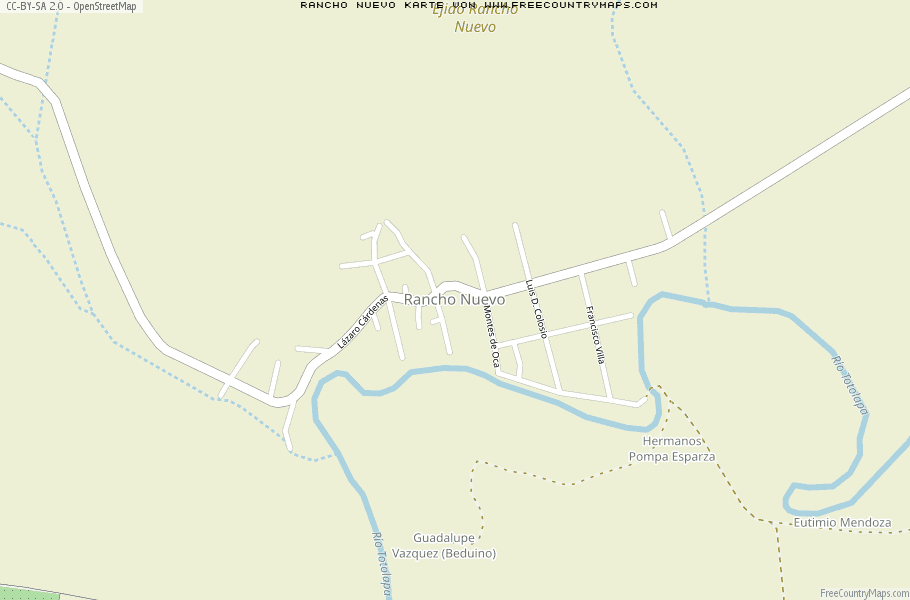 Karte Von Rancho Nuevo Mexiko