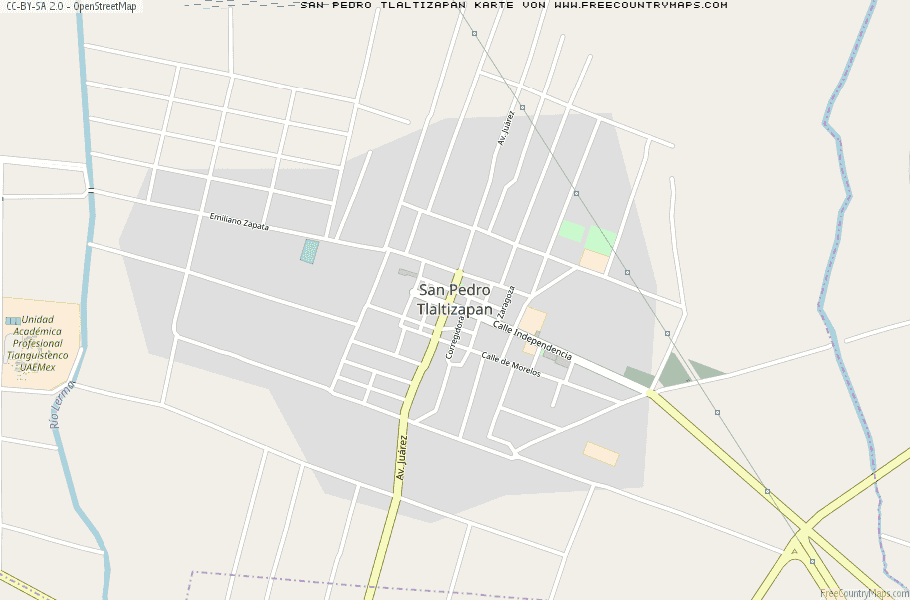 Karte Von San Pedro Tlaltizapan Mexiko