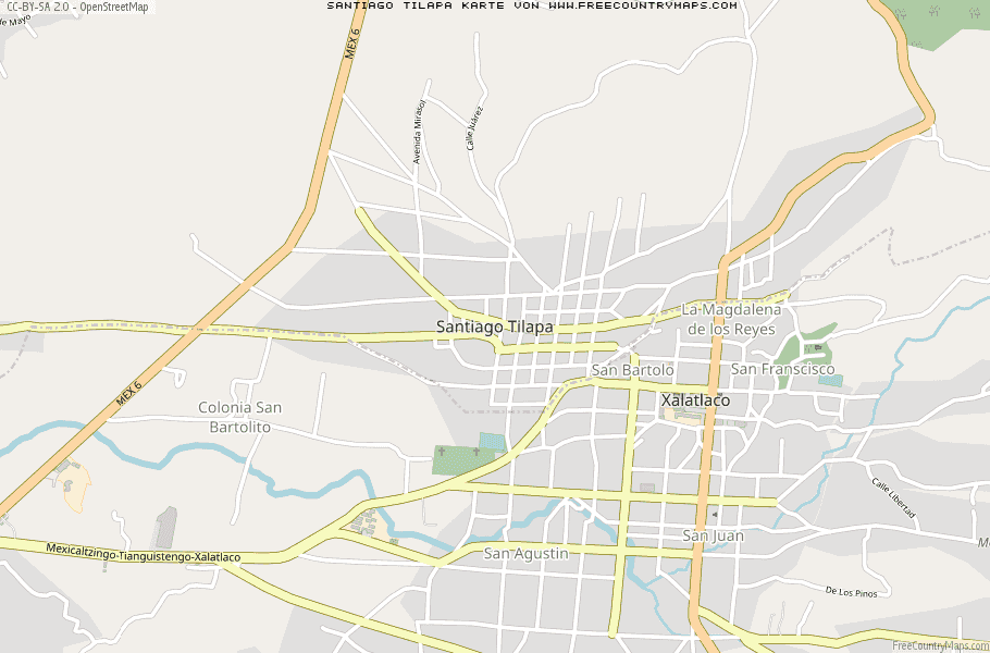 Karte Von Santiago Tilapa Mexiko