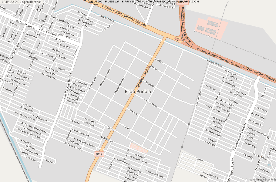 Karte Von Ejido Puebla Mexiko