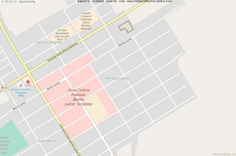 Karte Von Benito Juarez Mexiko