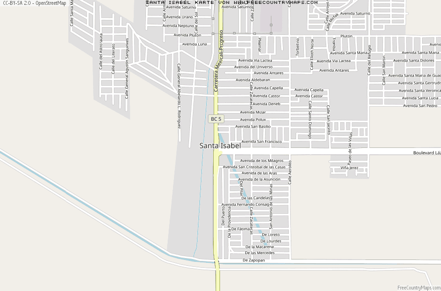 Karte Von Santa Isabel Mexiko