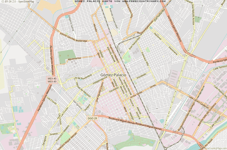 Karte Von Gómez Palacio Mexiko