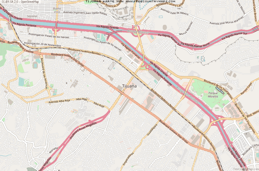 Karte Von Tijuana Mexiko