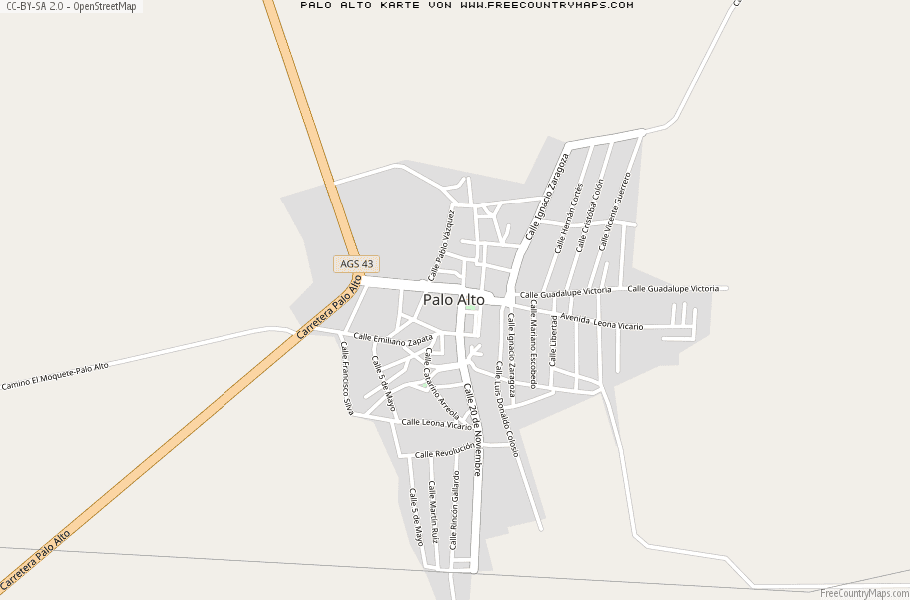 Karte Von Palo Alto Mexiko