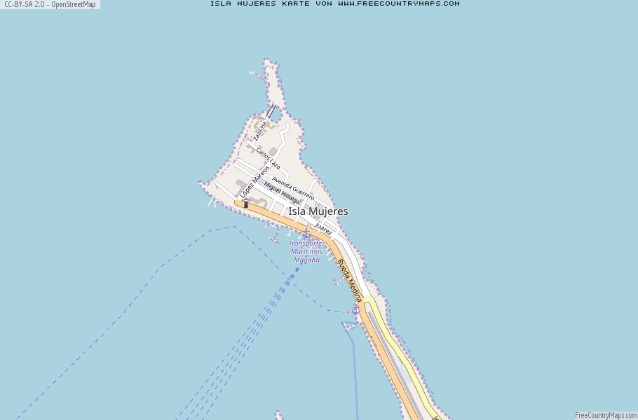 Karte Von Isla Mujeres Mexiko