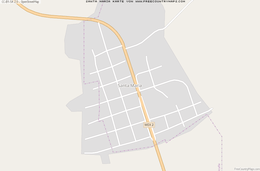 Karte Von Santa María Mexiko