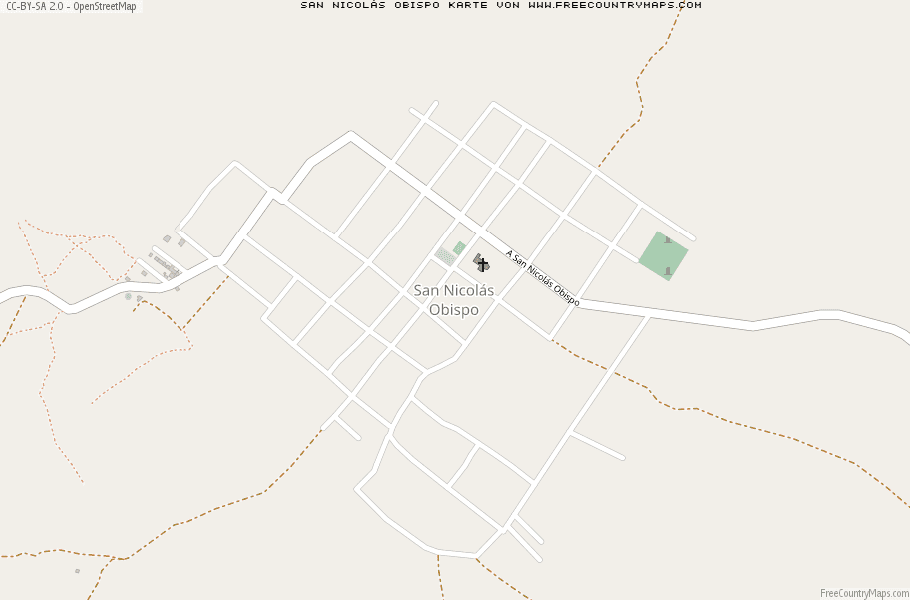 Karte Von San Nicolás Obispo Mexiko