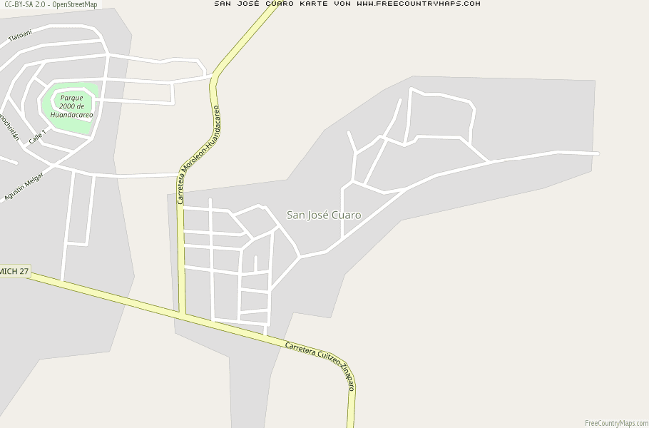 Karte Von San José Cuaro Mexiko