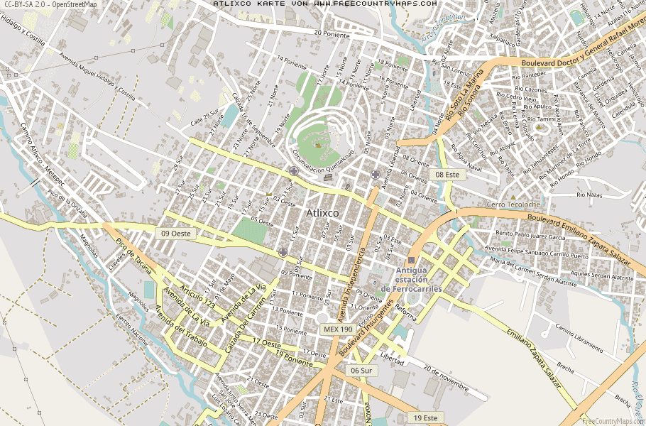 Karte Von Atlixco Mexiko