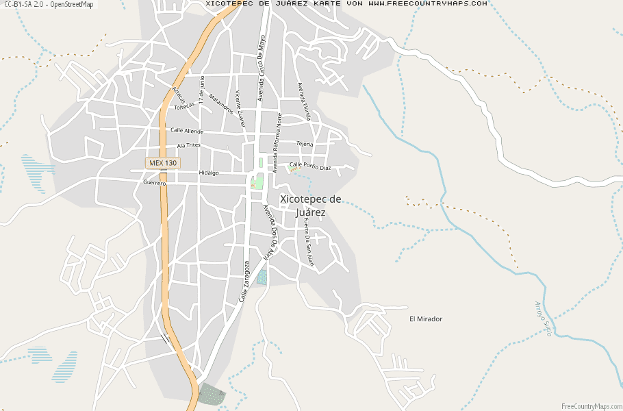 Karte Von Xicotepec de Juárez Mexiko