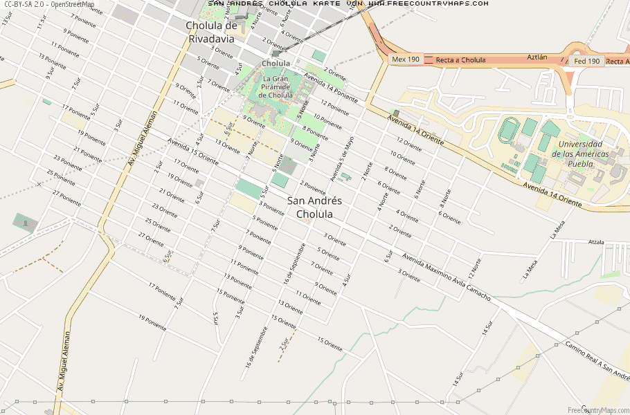 Karte Von San Andrés Cholula Mexiko
