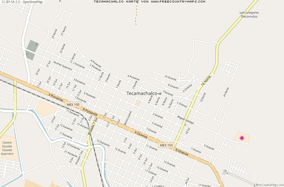 Karte Von Tecamachalco Mexiko