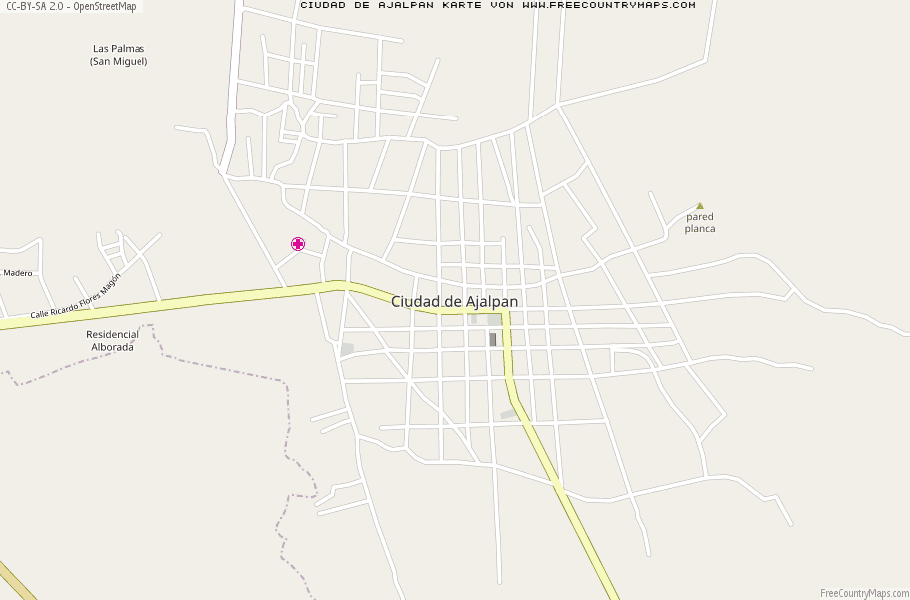 Karte Von Ciudad de Ajalpan Mexiko