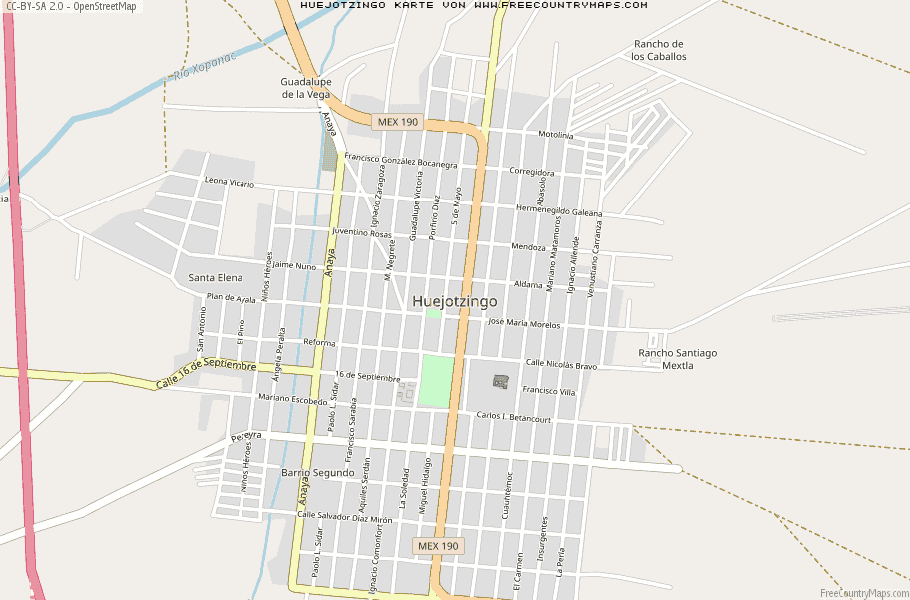 Karte Von Huejotzingo Mexiko