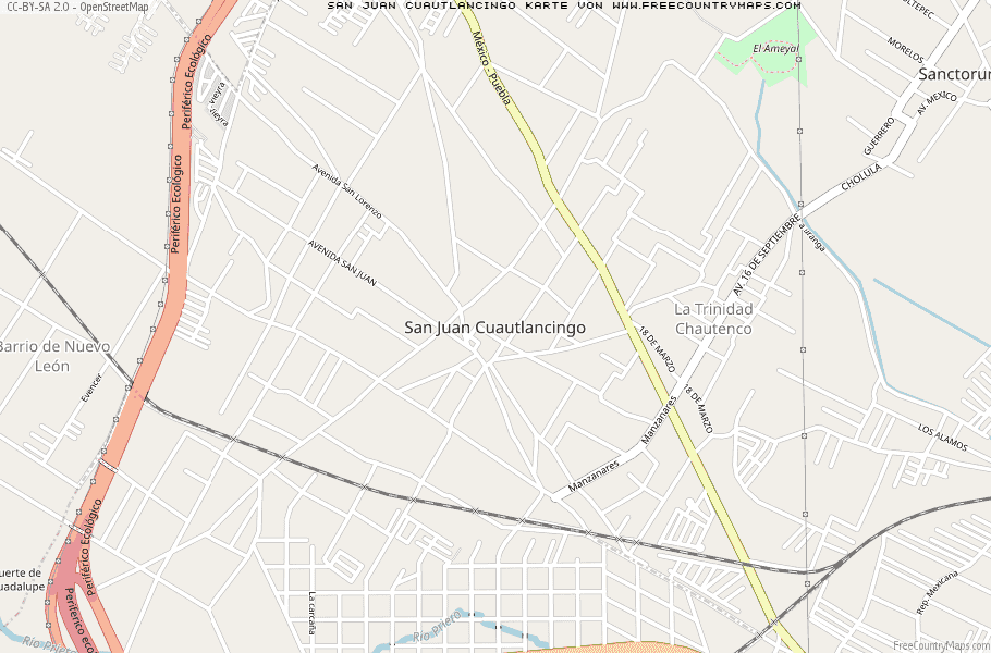 Karte Von San Juan Cuautlancingo Mexiko