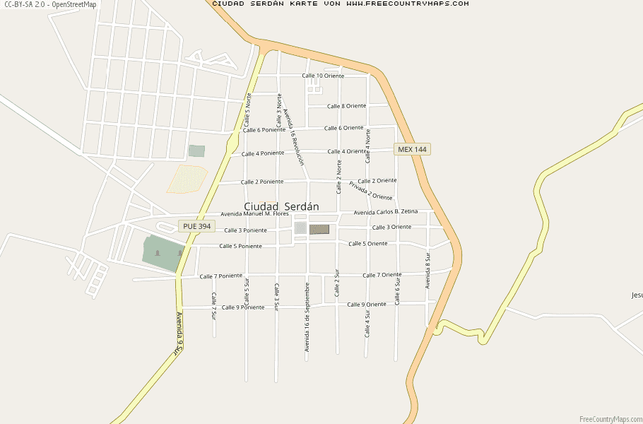 Karte Von Ciudad Serdán Mexiko