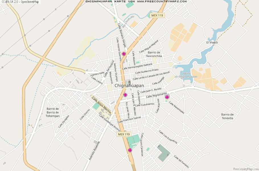 Karte Von Chignahuapan Mexiko