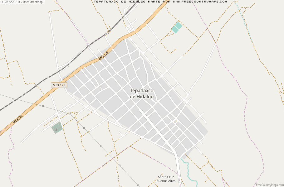 Karte Von Tepatlaxco de Hidalgo Mexiko