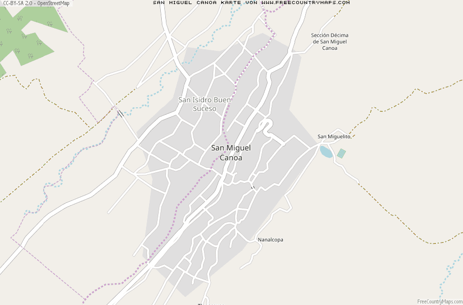 Karte Von San Miguel Canoa Mexiko