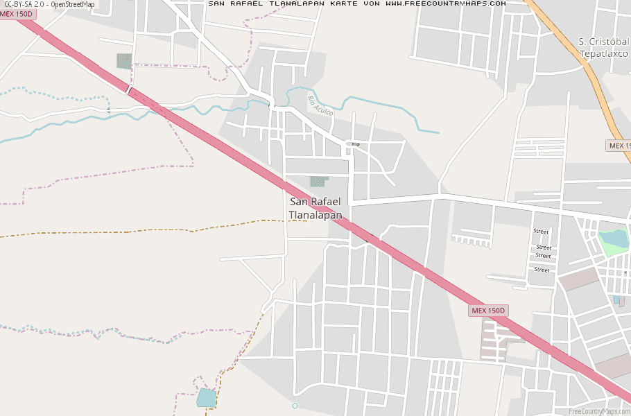 Karte Von San Rafael Tlanalapan Mexiko