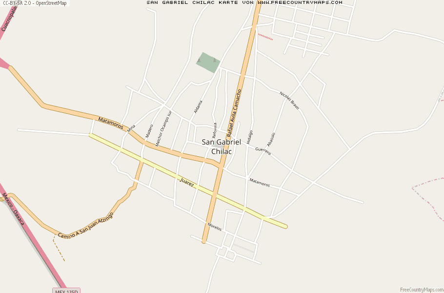 Karte Von San Gabriel Chilac Mexiko