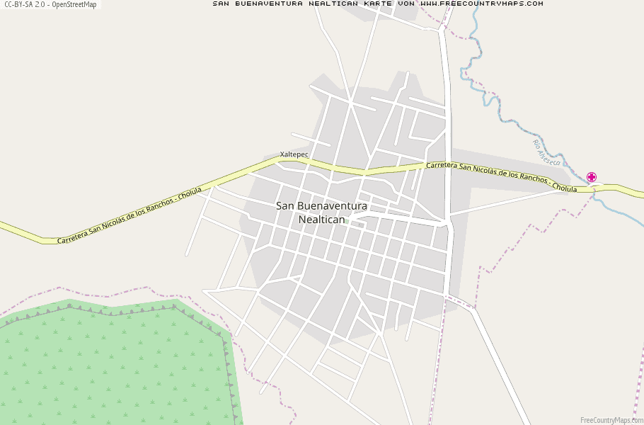 Karte Von San Buenaventura Nealtican Mexiko