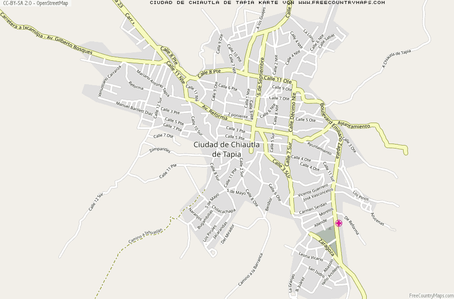 Karte Von Ciudad de Chiautla de Tapia Mexiko