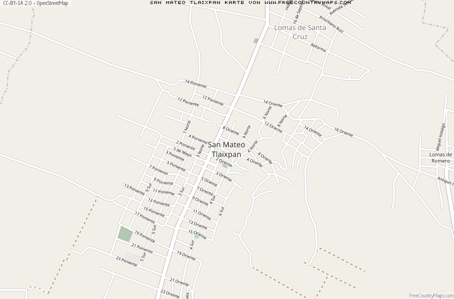 Karte Von San Mateo Tlaixpan Mexiko
