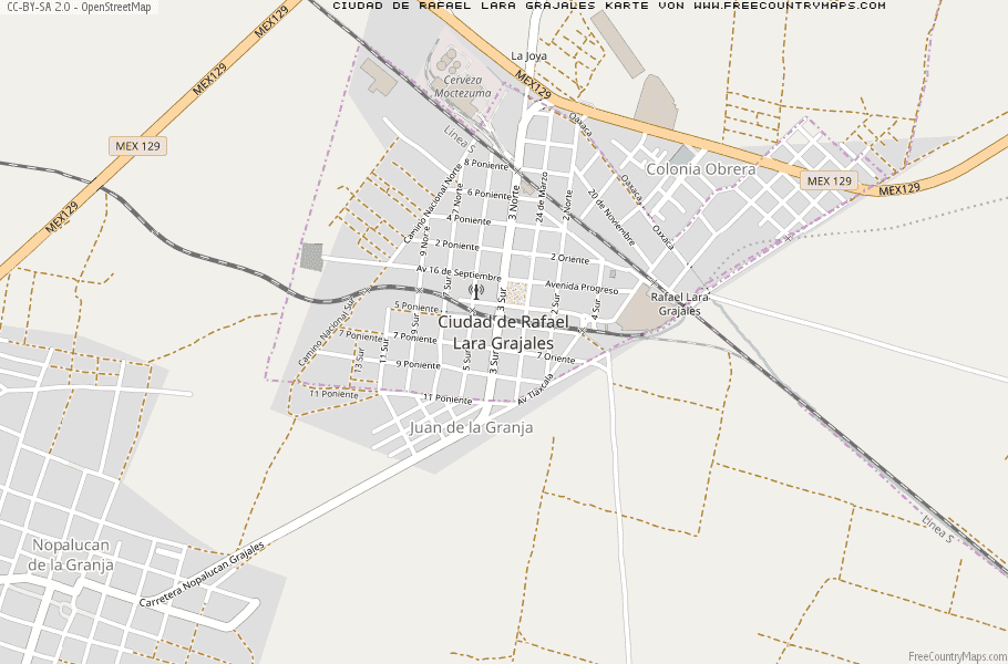 Karte Von Ciudad de Rafael Lara Grajales Mexiko