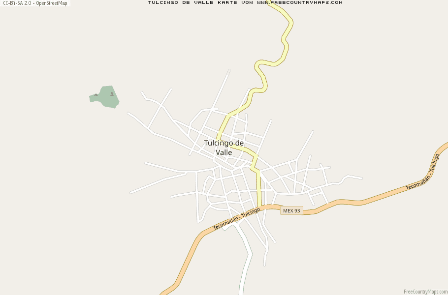 Karte Von Tulcingo de Valle Mexiko