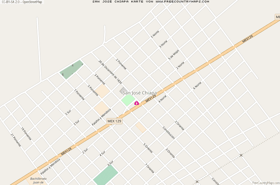 Karte Von San José Chiapa Mexiko
