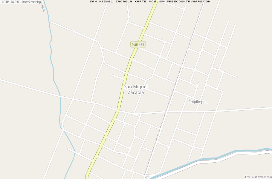Karte Von San Miguel Zacaola Mexiko