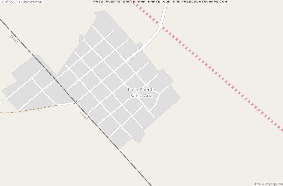 Karte Von Paso Puente Santa Ana Mexiko