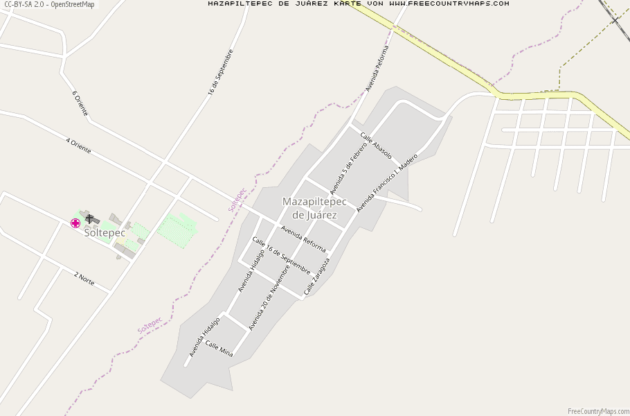 Karte Von Mazapiltepec de Juárez Mexiko