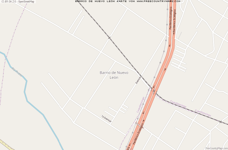 Karte Von Barrio de Nuevo León Mexiko