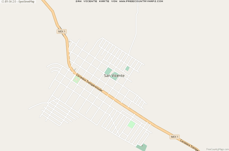 Karte Von San Vicente Mexiko