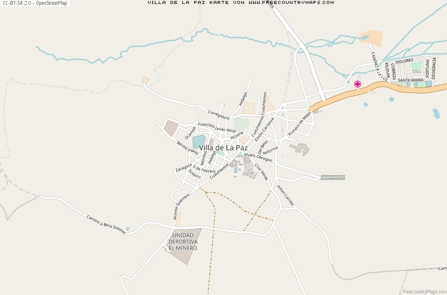 Karte Von Villa de La Paz Mexiko