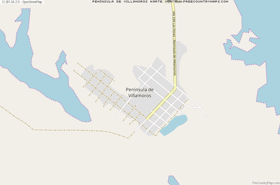 Karte Von Península de Villamoros Mexiko