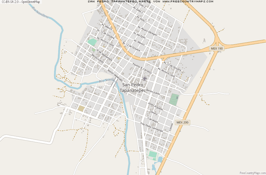 Karte Von San Pedro Tapanatepec Mexiko