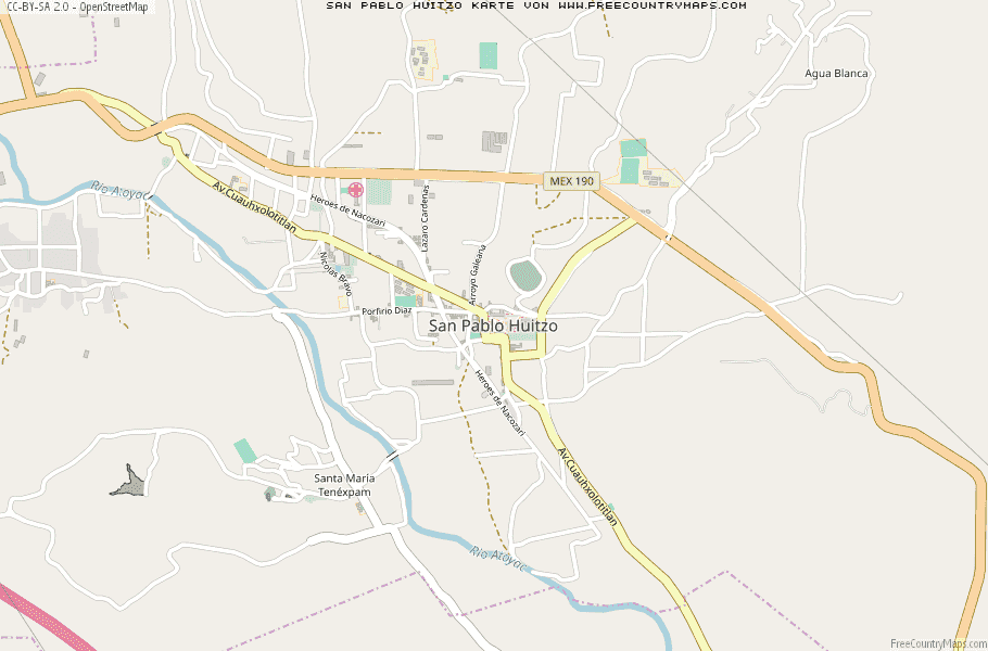 Karte Von San Pablo Huitzo Mexiko