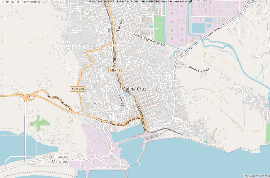Karte Von Salina Cruz Mexiko