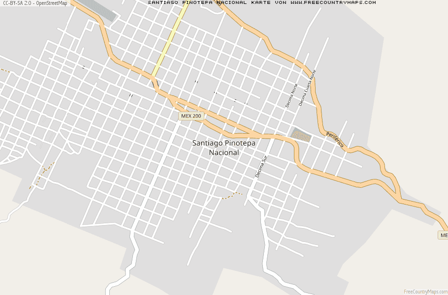 Karte Von Santiago Pinotepa Nacional Mexiko