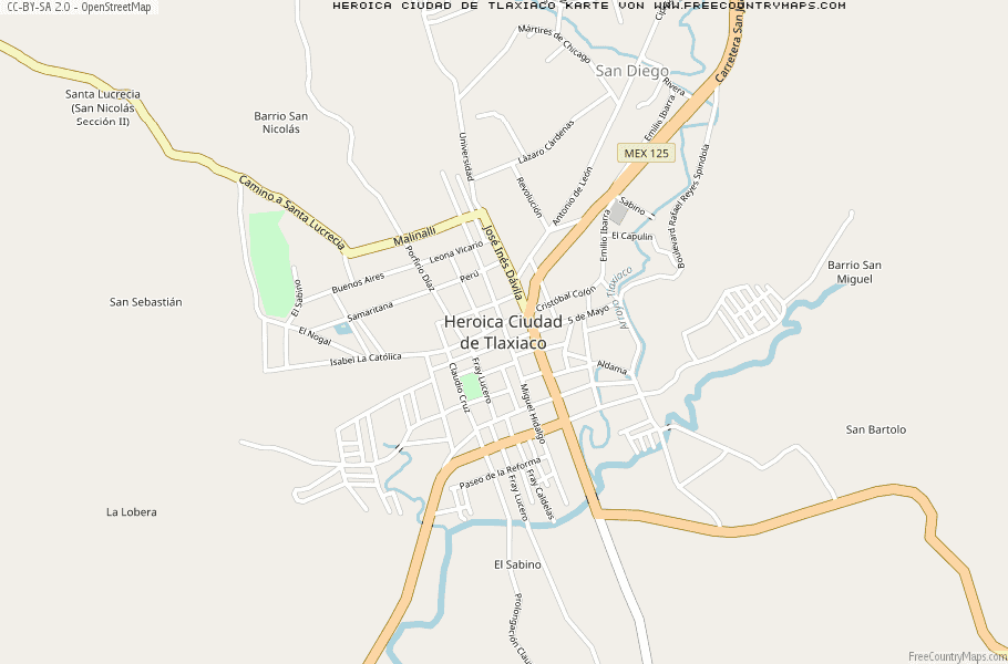 Karte Von Heroica Ciudad de Tlaxiaco Mexiko
