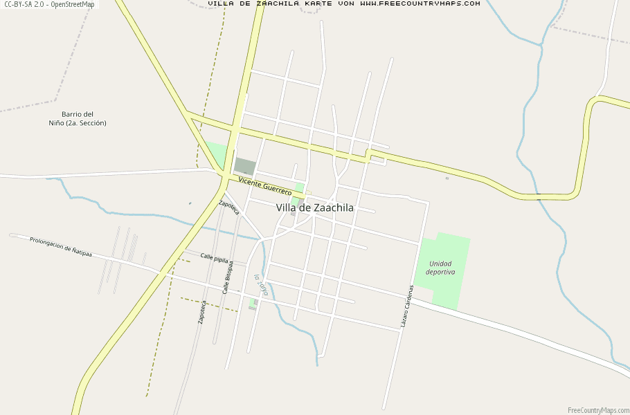 Karte Von Villa de Zaachila Mexiko