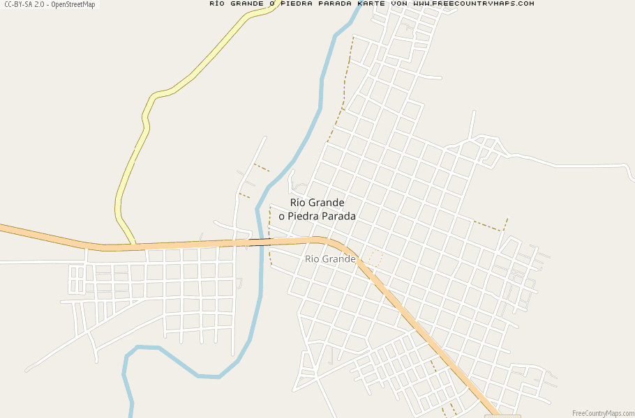 Karte Von Río Grande o Piedra Parada Mexiko