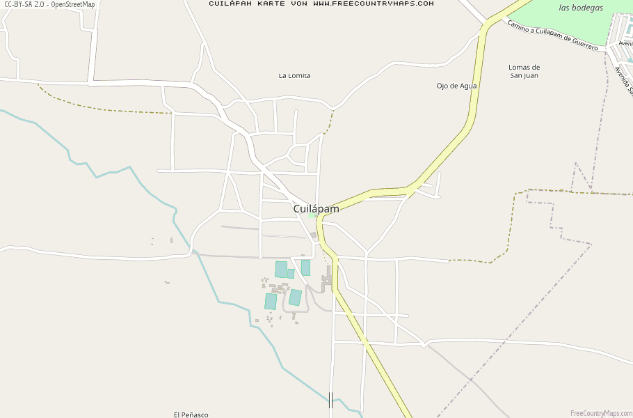 Karte Von Cuilápam Mexiko